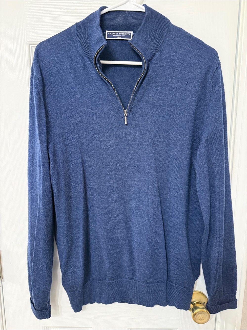 Charles Tyrwhitt Men’s Half-Zip Sweater in Blue Heather